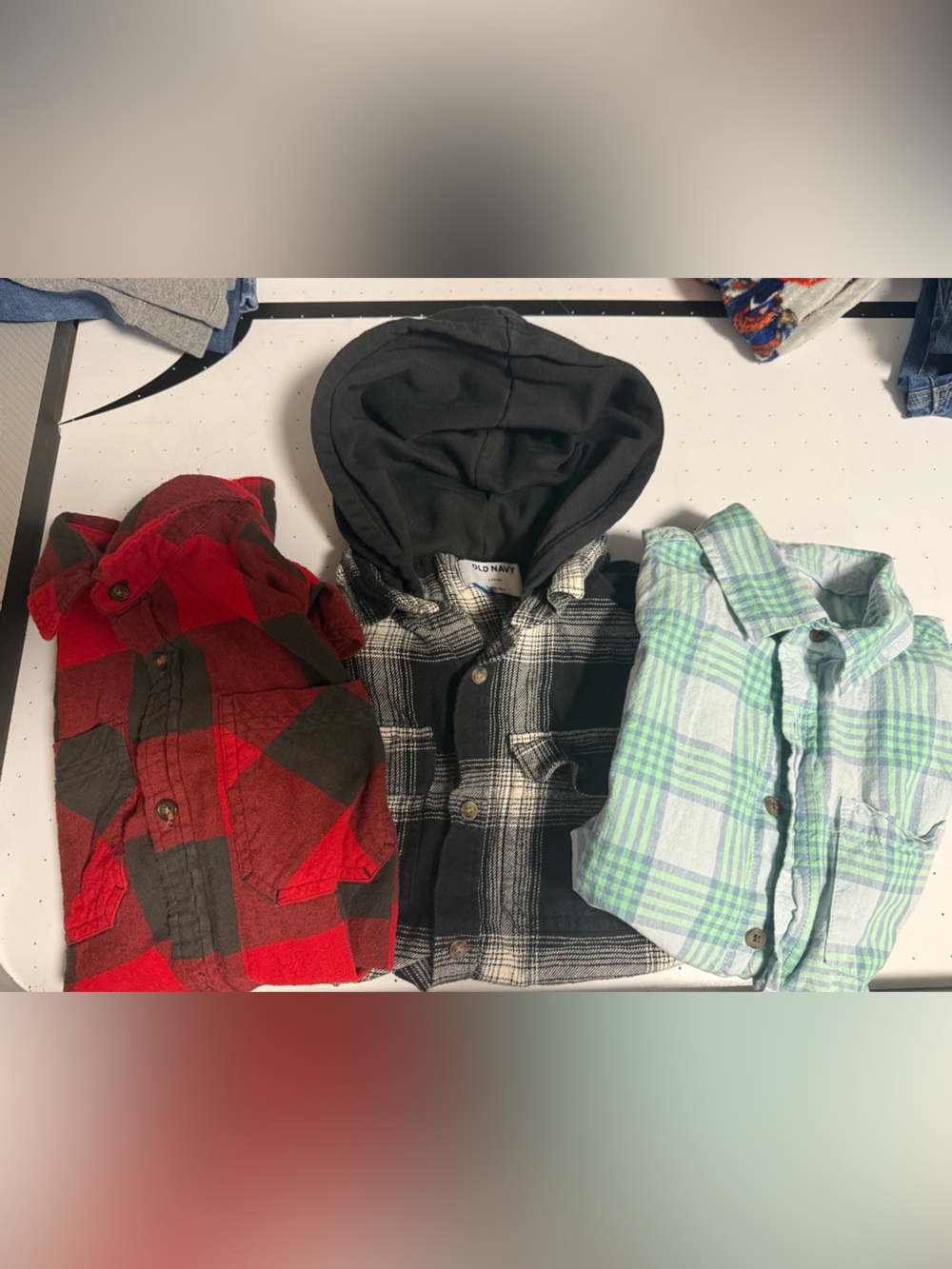 Old Navy Red and Black Plaid Kids Button-Up Shirt
